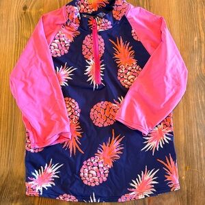 Hatley Rashguard Pink and Navy Pineapple Print